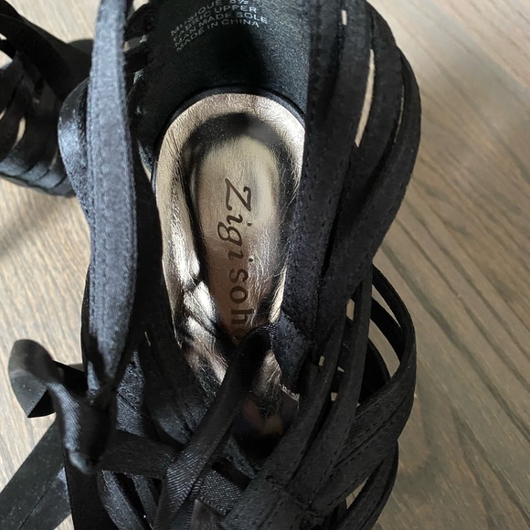 black Heels with satin straps size 8 1/2 new - Picture 5 of 6